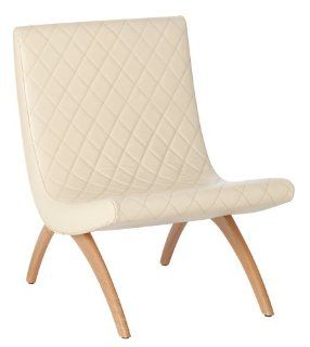 Danforth Ivory Quilted Leather Chair   Dining Chairs