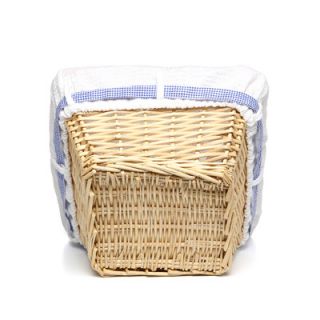 Badger Basket Natural Square Nursery Basket with White Waffle Liner