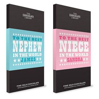 nephew and niece chocolate bars by quirky gift library