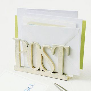 wooden 'post' letter holder by this is pretty