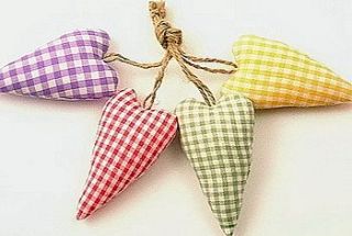 gingham hanging heart by cambric and cream ltd