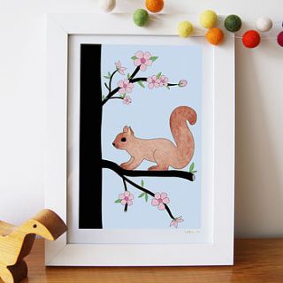 playful squirrel art print by superfumi