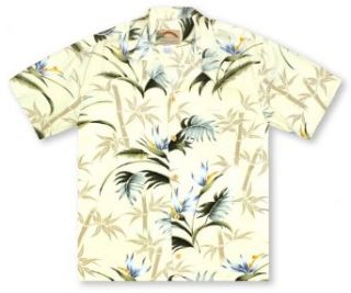 Paradise Found Bamboo Paradise   Cream Hawaiian Shirt at  Mens Clothing store Button Down Shirts