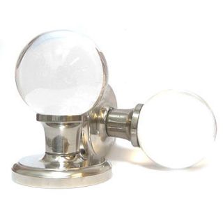 pair of glass ball mortice door knobs by pushka knobs