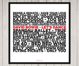 personalised number one song print by yours for keeps