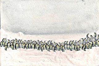 penguin gathering artwork by heatherarmitagesart