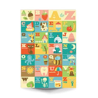 'my a to z' alphabet print by the happy pencil