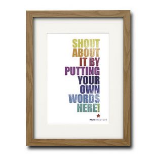 personalised shout in your own words print by watermark