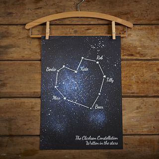 personalised heart constellation print by catherine colebrook