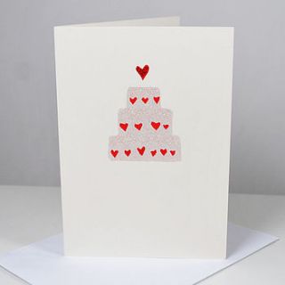 handmade wedding cake card by yeyah