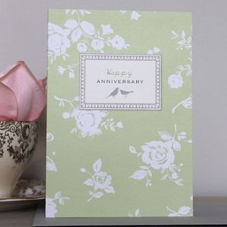 bijou blossom 'happy anniversary' card by studio seed