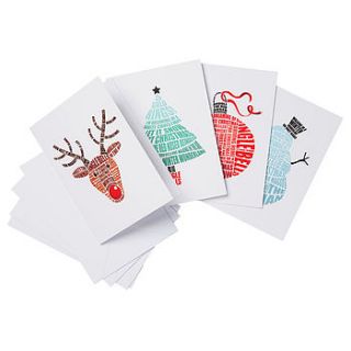 pack of four songs of christmas cards by lucy loves this
