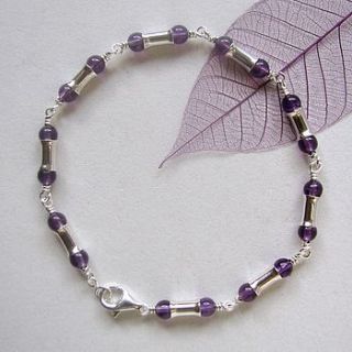 handmade amethyst and silver bracelet by louise mary designs