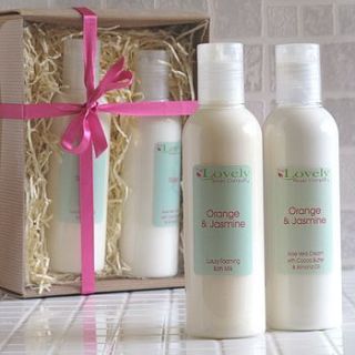 luxury bath milk and body lotion gift set by aroma candles