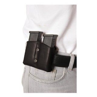 BLACKHAWK Leather Magazine Pouch (Dual Mag for Double Stacks), Black, (All double stack mags except Glock 21)  Gun Magazine Pouches  Sports & Outdoors