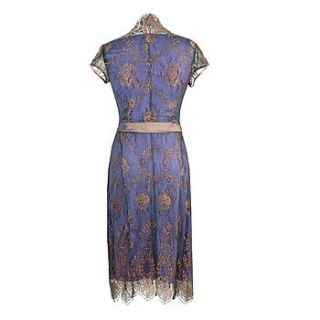 bronze and sugar violet olivia lace dress by nancy mac