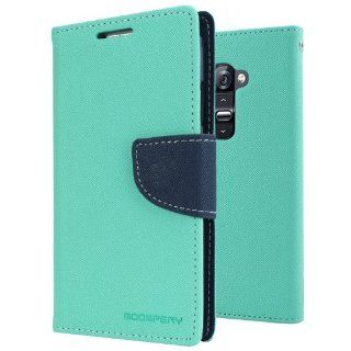 [Mint/Navy] Mercury Goospery LG G2 Case [Fancy Diary] Premium Leather Wallet Case w/ Card Slots [Except Verizon]   Ultra Slim Fit PU Wallet Case   AT&T, Sprint, T Mobile, International, and Unlocked   LG Optimus G2 D802 2013 Model Cell Phones & Ac