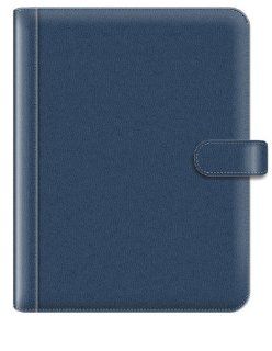 Pierre Belvedere A4/Letter Size Snap Portfolio, Refillable, Navy (579260)  Hardcover Executive Notebooks 