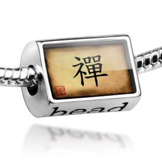 Beads "Chinese characters, letter "Zen"   Pandora Charm & Bracelet Compatible NEONBLOND Jewelry & Accessories Jewelry
