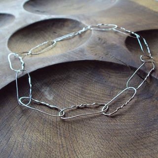 silver twisted link chain necklace by laura creer