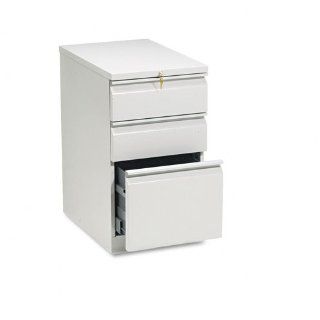 HON Products   HON   Brigade Radius Pull Mobile Pedestal File, B/B/F Drawers, 22 7/8" Deep, Lt Gray   Sold As 1 Each   Heavy duty pedestals with radius pulls to complement BrigadeTM 800 Series Lateral Files.   High sides for front to back letter size 