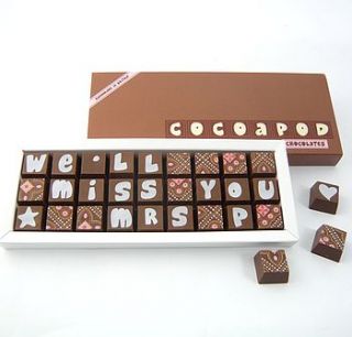 personalised chocolates for teachers by chocolate by cocoapod chocolate