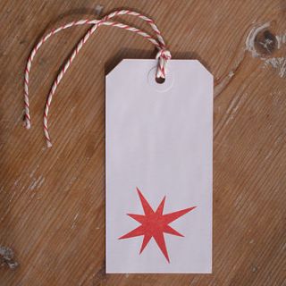 christmas star gift tags   pack of five by my giddy aunt