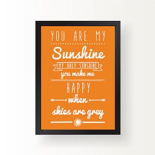 you are my sunshine print by parkins interiors