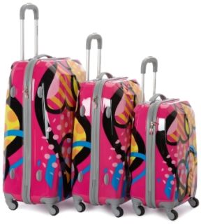 Rockland Luggage Vision Polycarbonate 3 Piece Luggage Set, Love, One Size Clothing