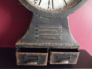 industrial metal mantle clock by woods vintage home interiors