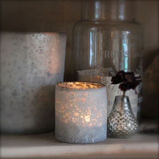 frosted glass tea light holder by discover attic.