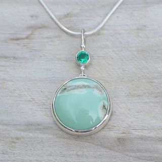 handmade variscite and emerald necklace by lilia nash jewellery