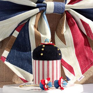 union jack big bow bag by naive textile art
