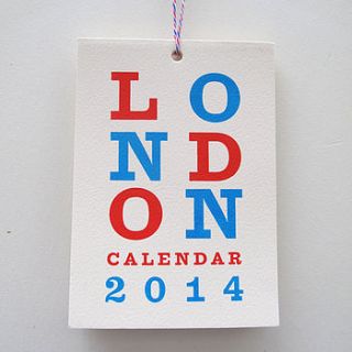 london 2014 calendar by paper heart