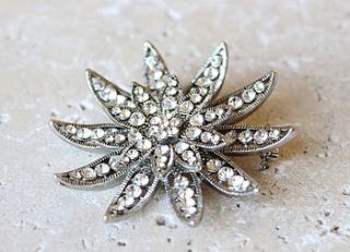 vintage style flower brooch by lily & joan