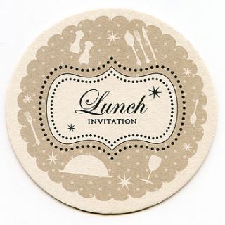 lunch coaster invitations by aliroo