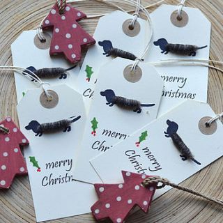 christmas dachshund dog gift tags by penny lindop designs