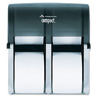 Georgia Pacific Products   Georgia Pacific   Compact Four Roll Coreless Tissue Dispenser, 11 3/4 x 6 9/10 x 13 1/4, Smoke   Sold As 1 Each   Attractive four roll vertical coreless bathroom tissue dispensing system holds up to 6,000 2 ply or 12,000 1 ply sh