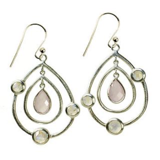 selma earring moonstone chalcedony and silver by flora bee