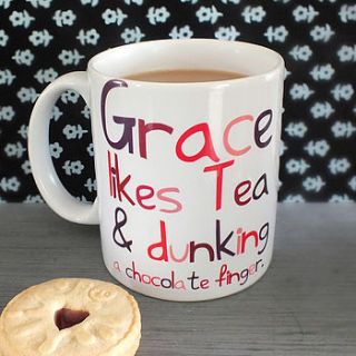 personalised tea and biscuit mug by that lovely shop