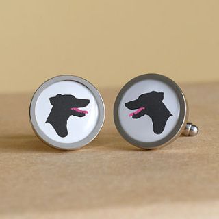 personalised pet silhouette cufflinks by cat's print shop