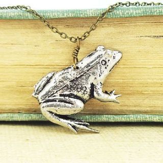 wild frog necklace pendant antiqued pewter by wild life designs