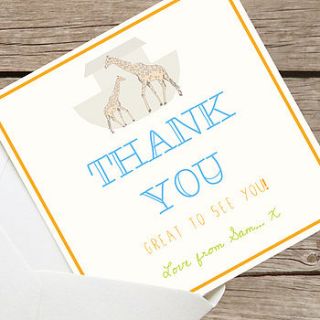 personalised christening 'thank you' cards by precious little plum