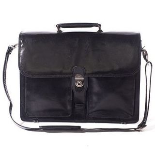 classico single clasp leather briefcase by adventure avenue