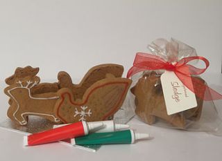 gingerbread santa's sleigh decoration kit by sarah biscuits