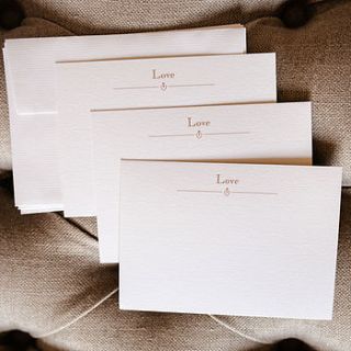 set of 15 copper heart 'love' cards by le trousseau