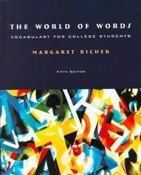 The World Of Words Fifth Edition (9780395958285) Margaret Ann Richek Books