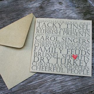 handmade love or hate christmas cards by juliet reeves designs