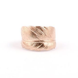 rose gold plated feather ring by frillybylily
