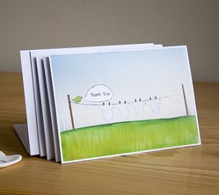 set of ten baby thank you postcards by elephant grey